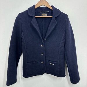 Sigi Scheiber Tyrol Austrian Boiled Wool Collared Sweater Blazer Women's Size S